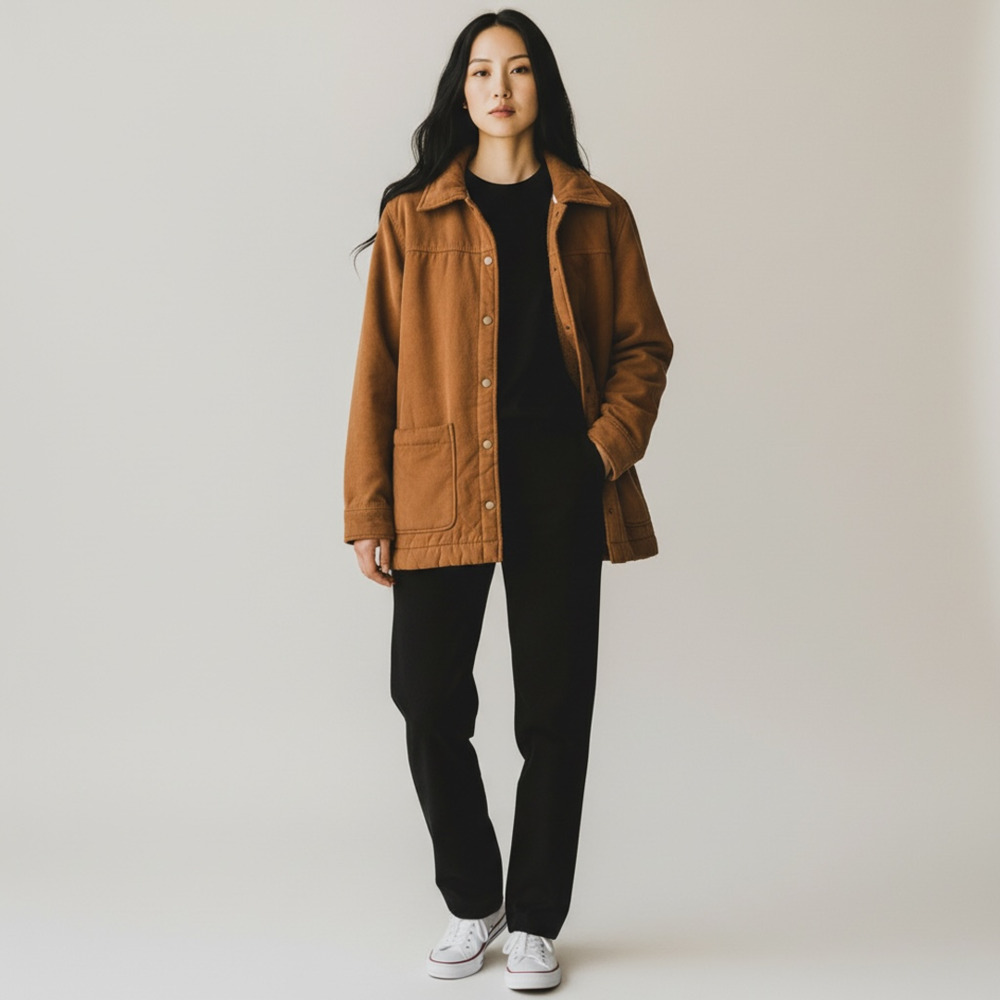 Boston Traders Faux Suede Sherpa-Lined Trucker Jacket